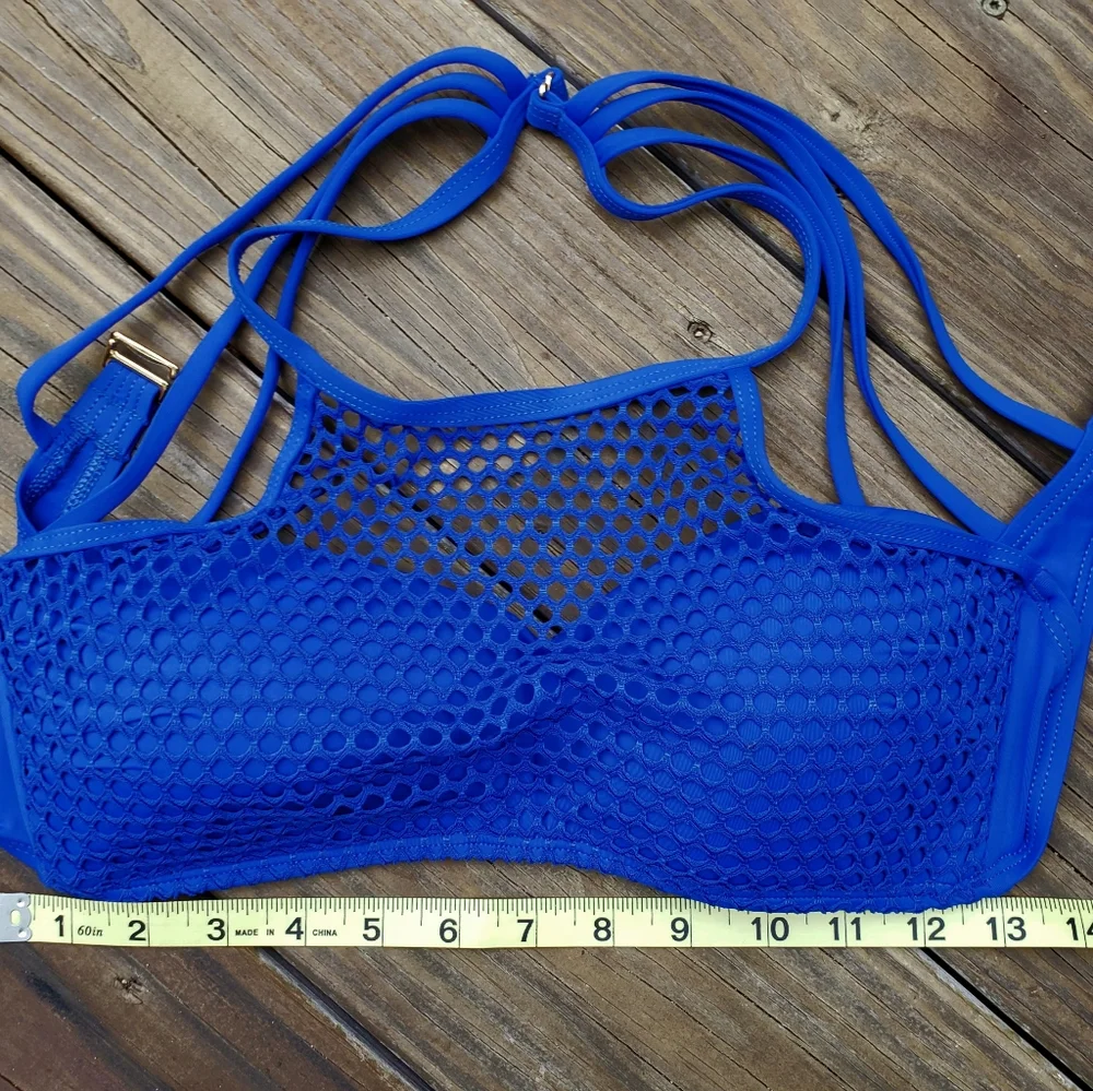 La Blanca All Meshed Up Hipster 2 Piece Swimsuit 8 Cobalt Blue strappy swim